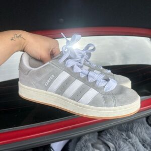 Gray and White Campus Sneakers